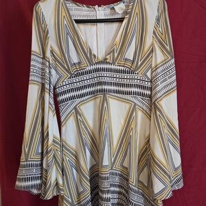 Marciano Yellow and Black Geometric Blouse